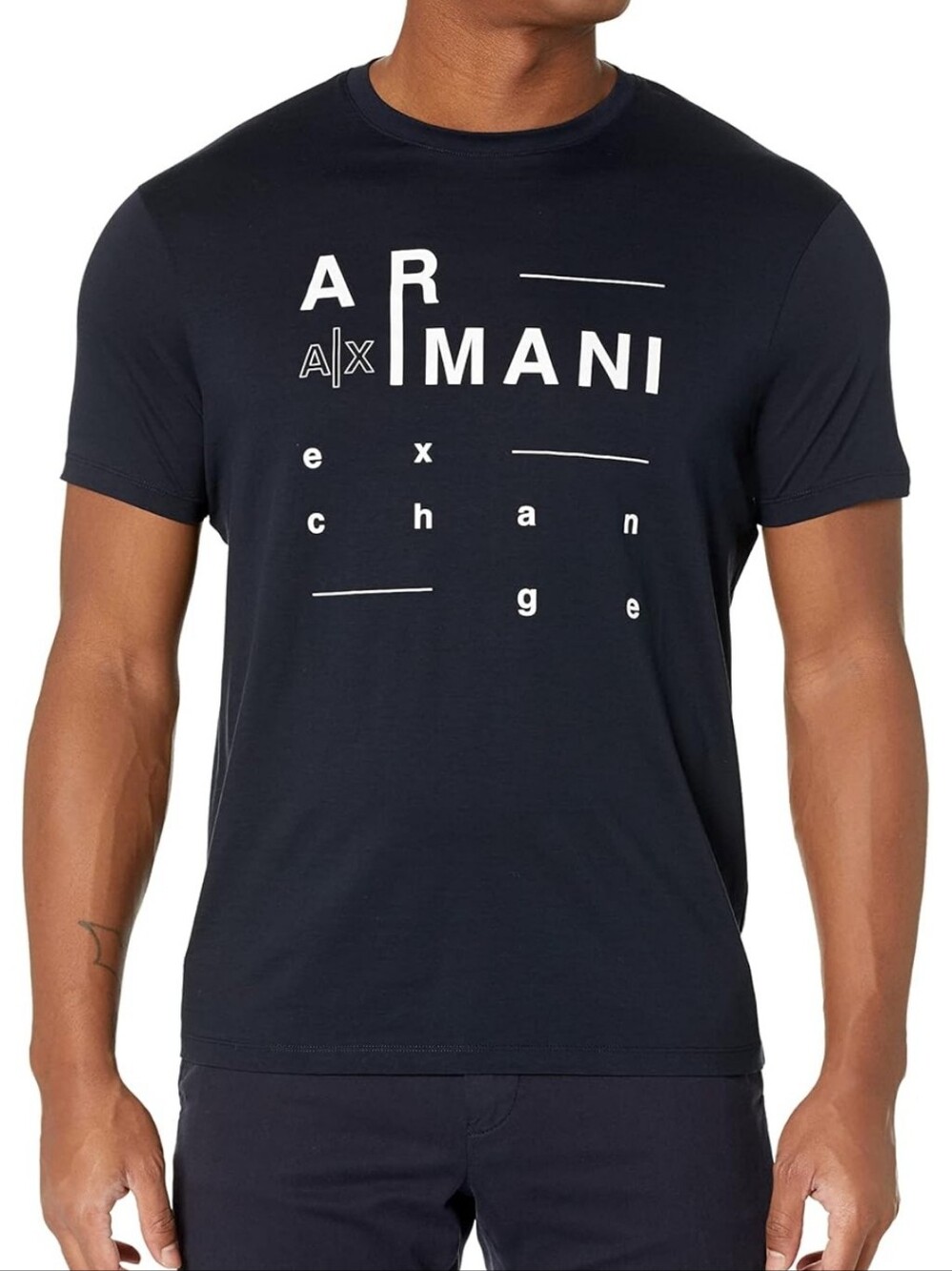 Armani Exchange Mens XL Navy Logo Tee Shirt NWOT